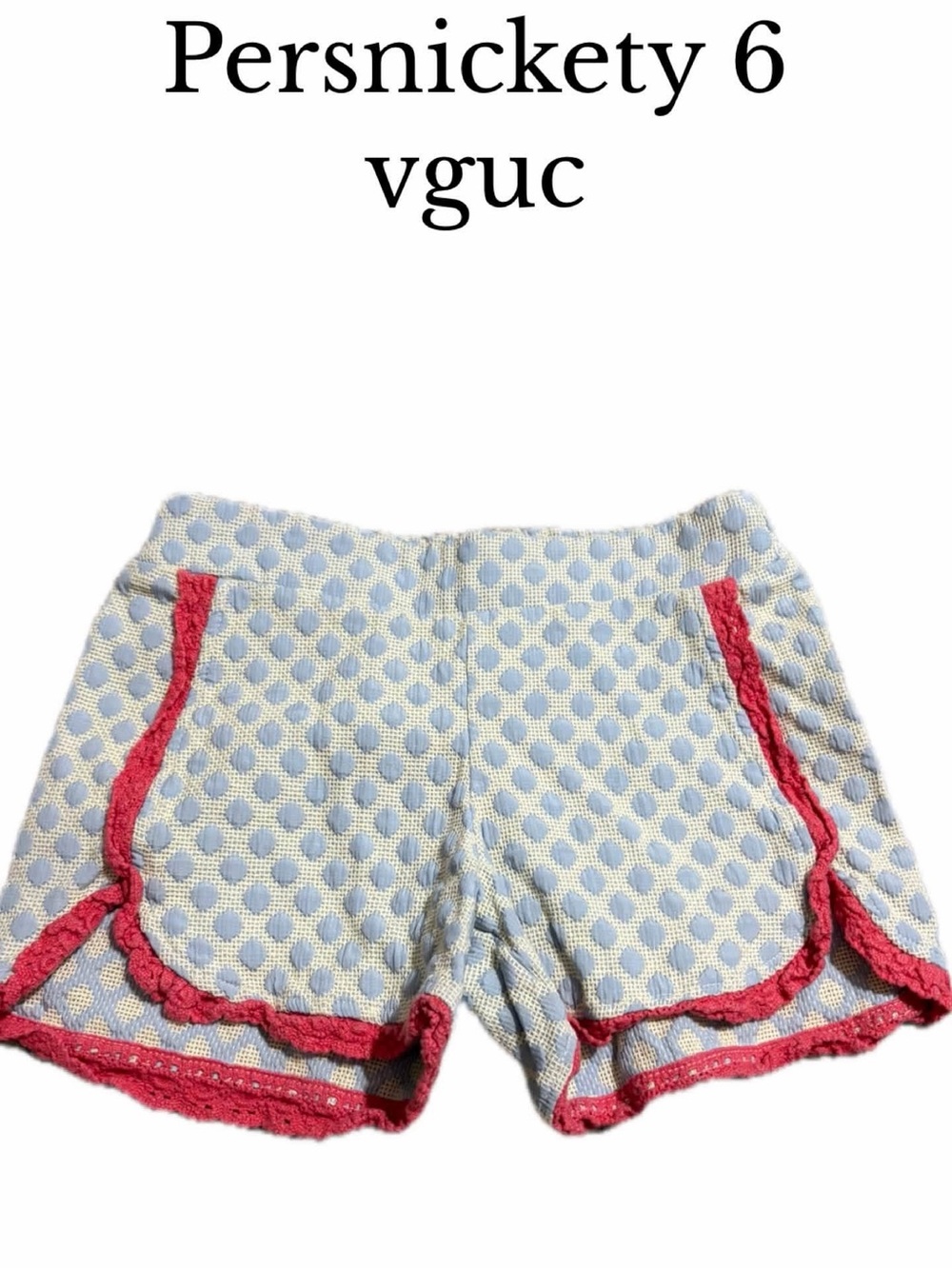 Persnickety Girls Size 6 - Coral Lace & White Lattice Tillie Short